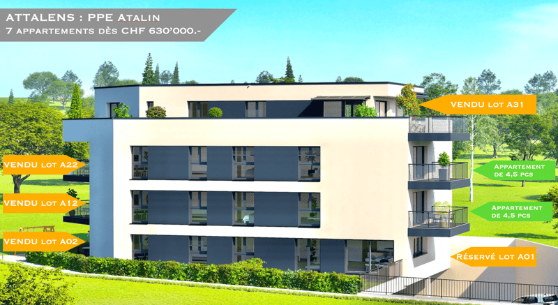 Magnificent 4.5-room apartment with balcony in Attalens (A11) (1)