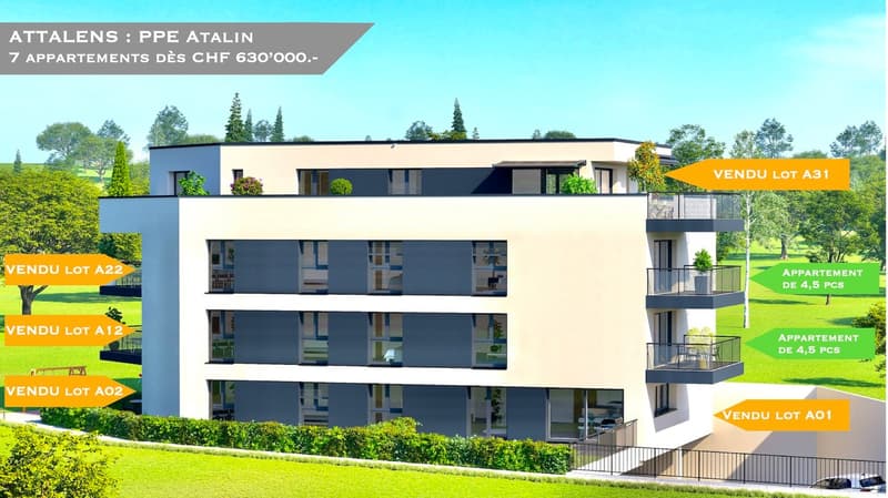 Magnifique appartement de 4,5 pièces avec balcon à Attalens (A11) (1)
