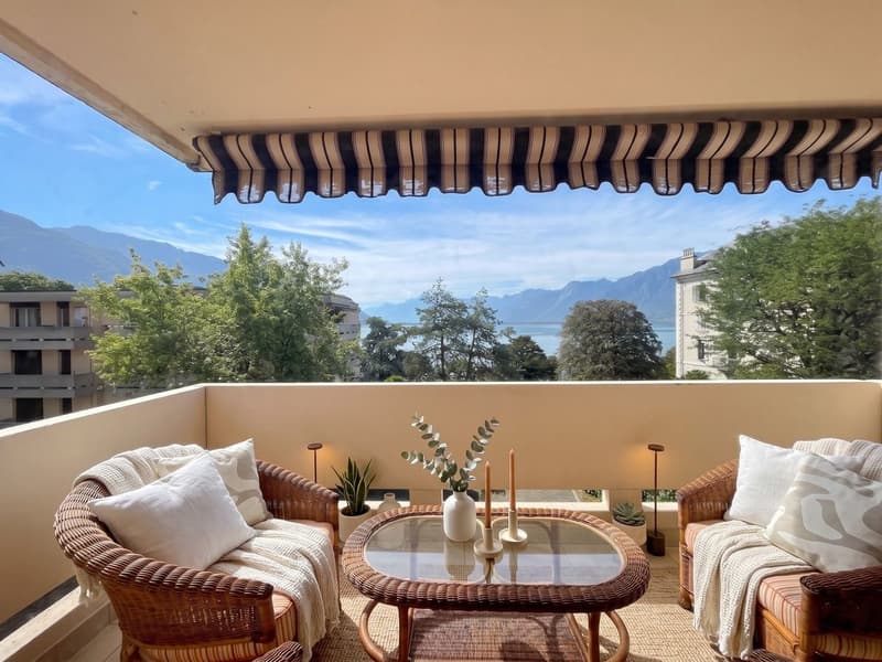 APPARTEMENT DE 1,5 PIECES AVEC TRES BONNE SITUATION ET BELLE VUE SUR LE LAC ET LES MONTAGNES (1)