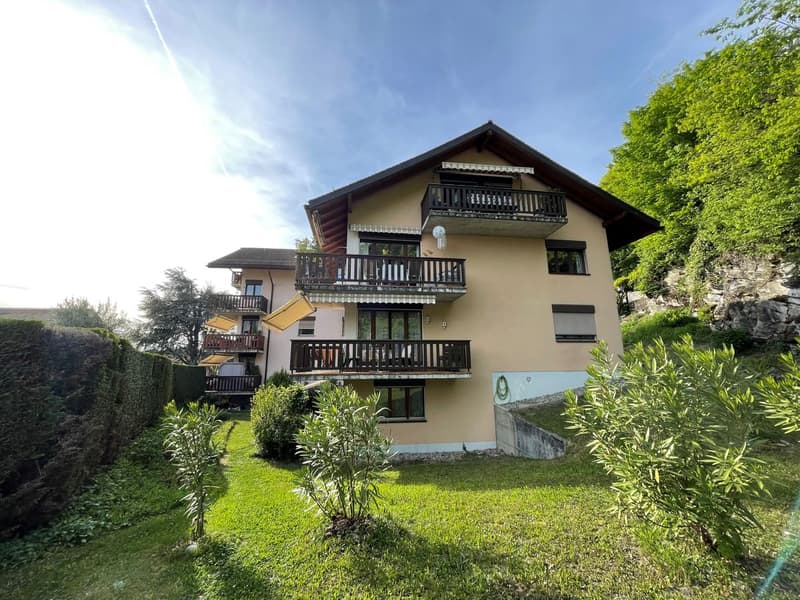 CHARMANT APPARTEMENT DE 3,5 PIECES LOUE AVEC UNE VUE PANORAMIQUE IMPRENABLE SUR LE LAC ET LES ALPES (5)