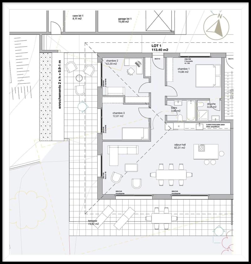 Plan de l'appartement 4,5P