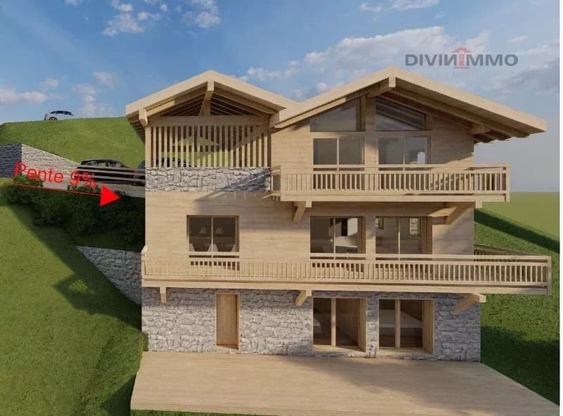 Luxury chalet with 5.5 rooms on plan, panoramic view. (4)
