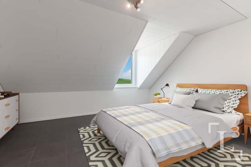 Home staging (meubles uniquement!) : Chambre 1 (Rez) / Home staging (furniture only!) : Bedroom 1 (Ground floor)