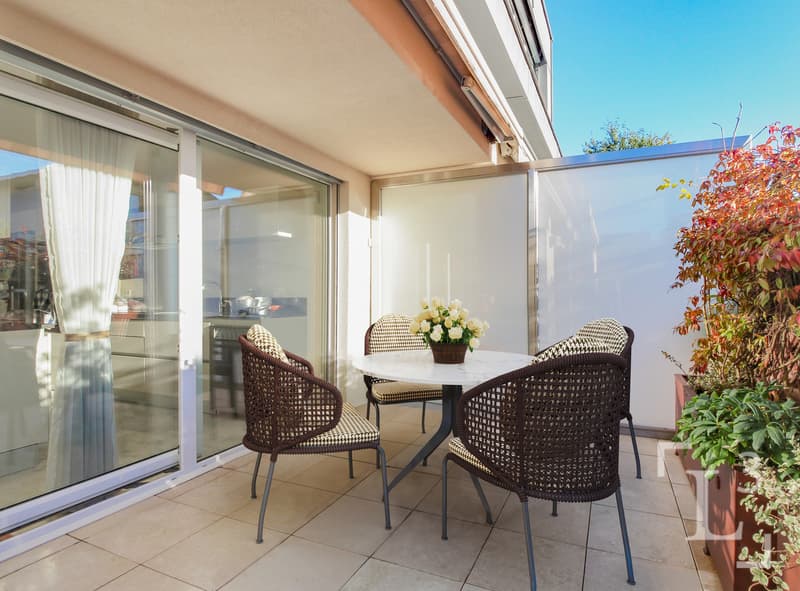 Terrasse Sud et Ouest d'env. 30 m2 / South and west-facing terrace of approx. 30 m2