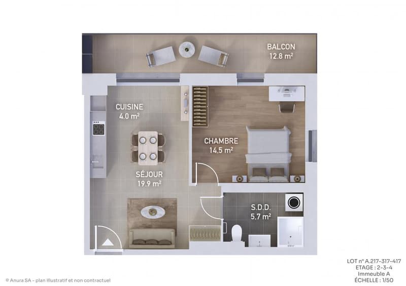 Appartement neuf de 3.5 pièces au 2ème étage avec encadrement pour sénior avec balcon de 13 m2 (11)