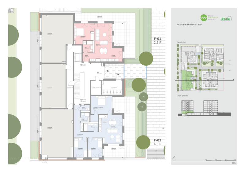 Plan rez-de-chaussée bâtiment F