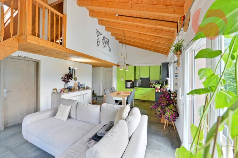 Magnificent attic of 3.5 rooms with mezzanine and large balcony (2)