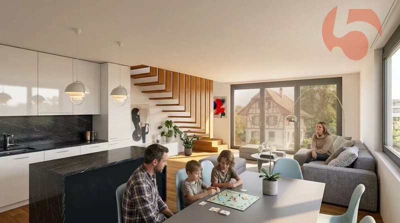 3.5 pièces neuf en duplex attique avec balcon exposé Sud (1)