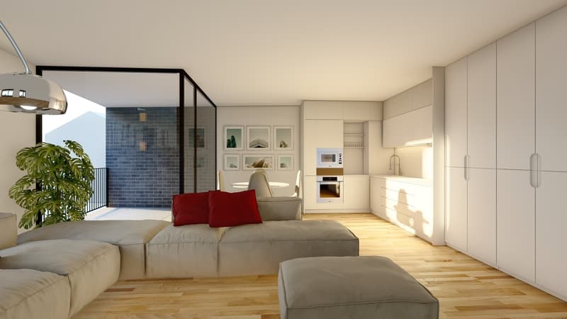 Le Carré de France: Lot 04 - 2.5 rooms new in the heart of Sion (9)