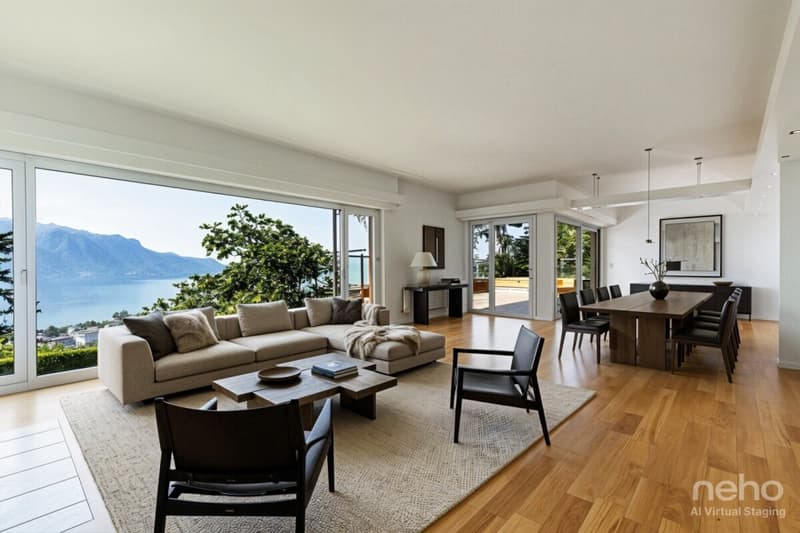 Villa d?Exception à Chernex, Montreux : Vue Panoramique du lac Léman (12)