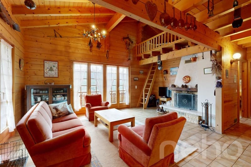 Authentic log cabin on the heights of Grône (7)