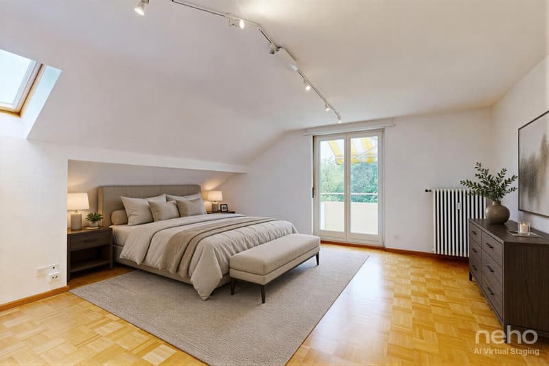Maisonette attic apartment with three balconies and private garden share (9)