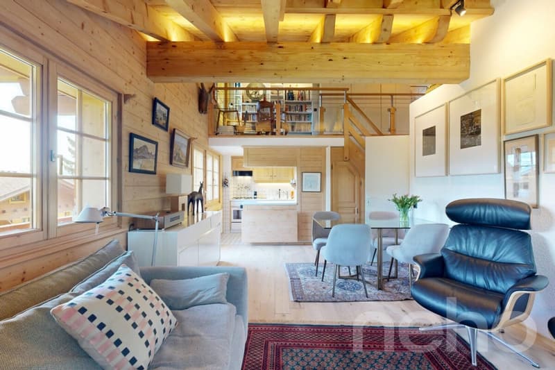 Bel appartement avec mezzanine et vue panoramique ? Chesières, Villars (1)