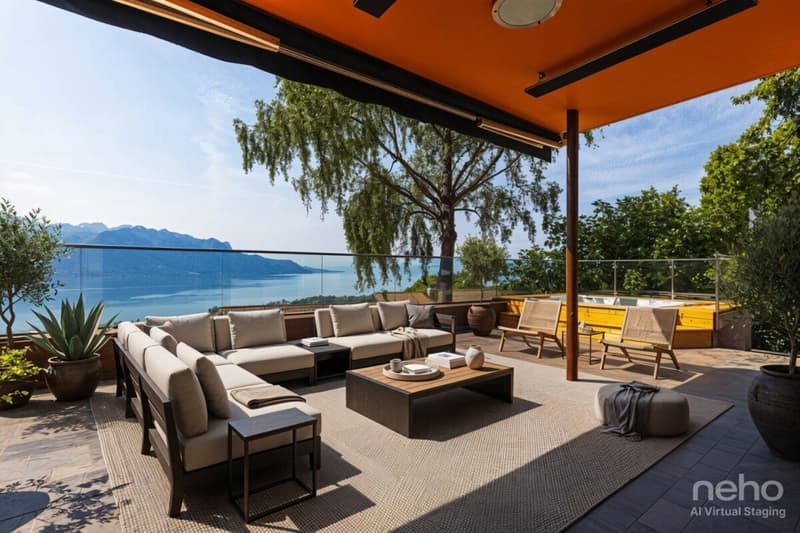 Villa de standing avec vue panoramique à 180 sur le lac Léman (4)