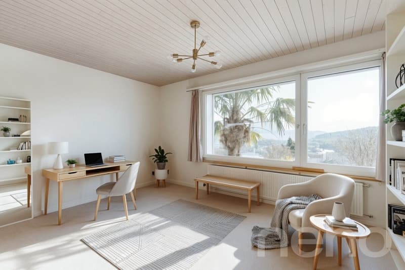 Paradis familial sur la pente sud avec vue loin et terrain constructible (7)