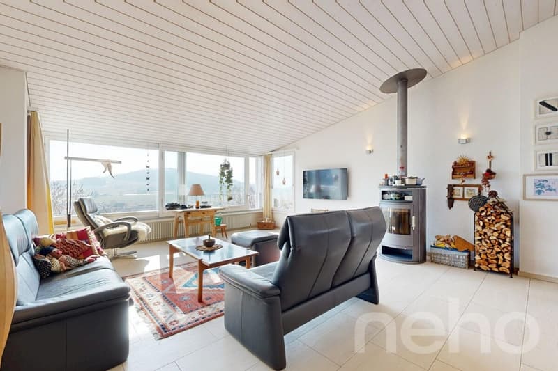 Paradis familial sur la pente sud avec vue loin et terrain constructible (12)