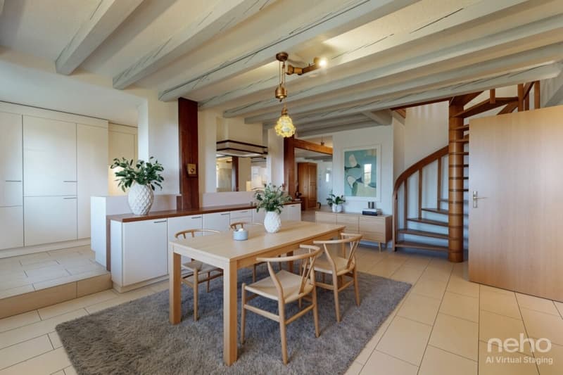 DUPLEX DE CHARME AVEC GRAND POTENTIEL D?AMÉNAGEMENT À SOTTENS (3)