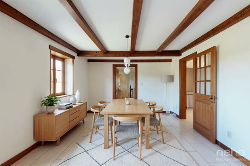 DUPLEX DE CHARME AVEC GRAND POTENTIEL D?AMÉNAGEMENT À SOTTENS (2)