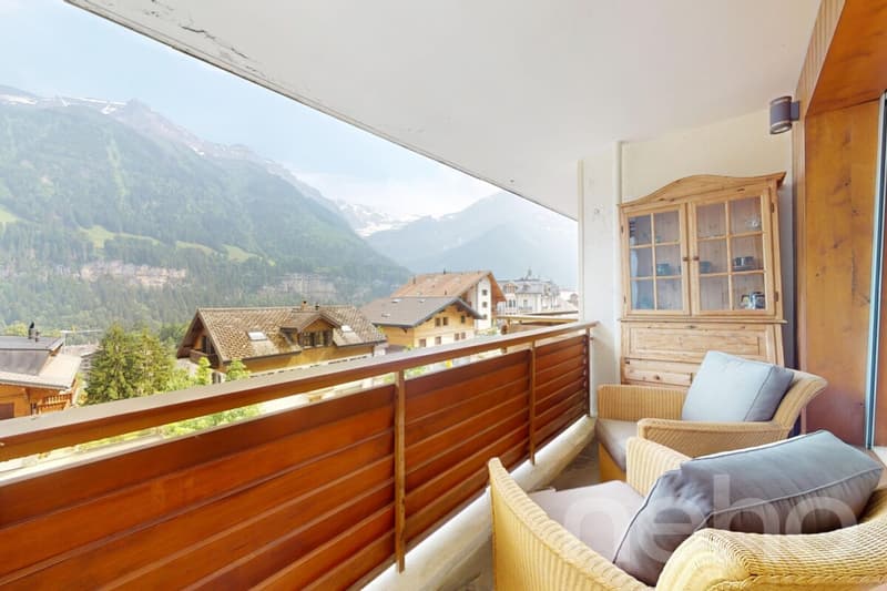Apartment completely renovated in the center of Champéry, panoramic view (1)