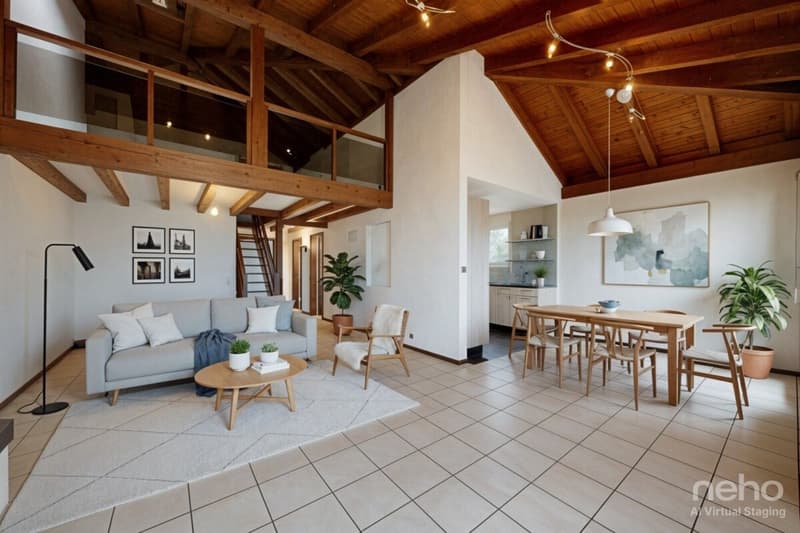 St Blaise: Top floor with lake view, mezzanine and beautiful volumes (5)