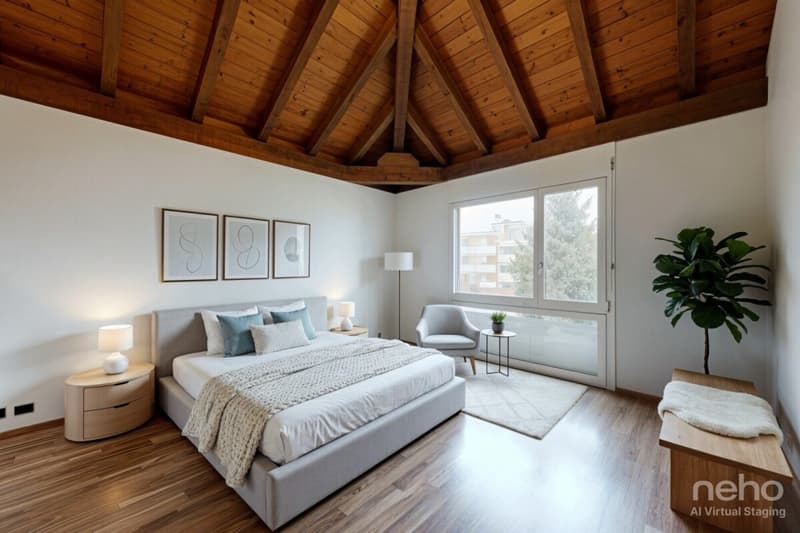 St Blaise: Top floor with lake view, mezzanine and beautiful volumes (7)