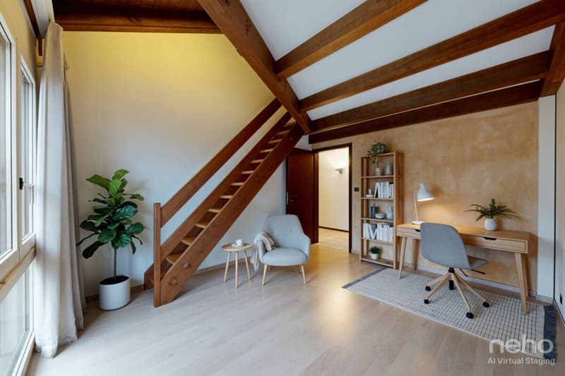 St Blaise: Top floor with lake view, mezzanine and beautiful volumes (8)