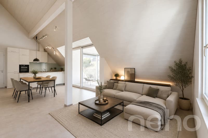 Moderne 4.5-Z' Dachwohnung mit an zentraler und dennoch ruhiger Lage (1)