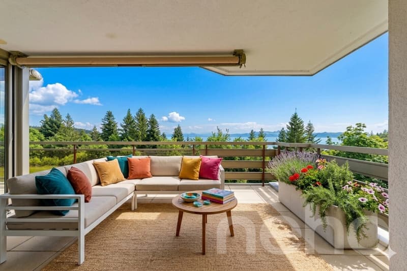Appartement avec panorama sur le lac et les Alpes, proche du centre (1)