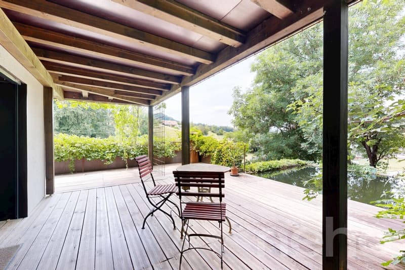 Modernes Wohnen im Grünen: 6.5 Zimmer Haus mit Schwimmteich (2)