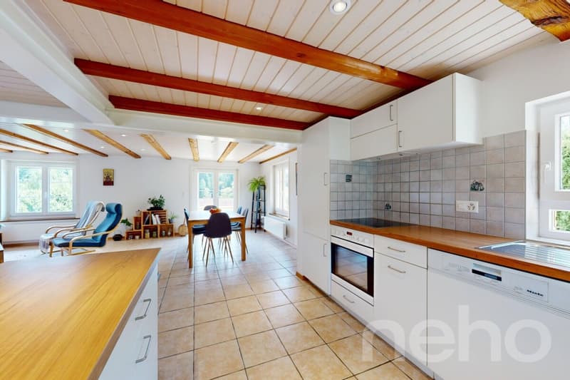 Maison rénovée avec jardin, étang et vue dégagée à 5 min d?Avenches (9)