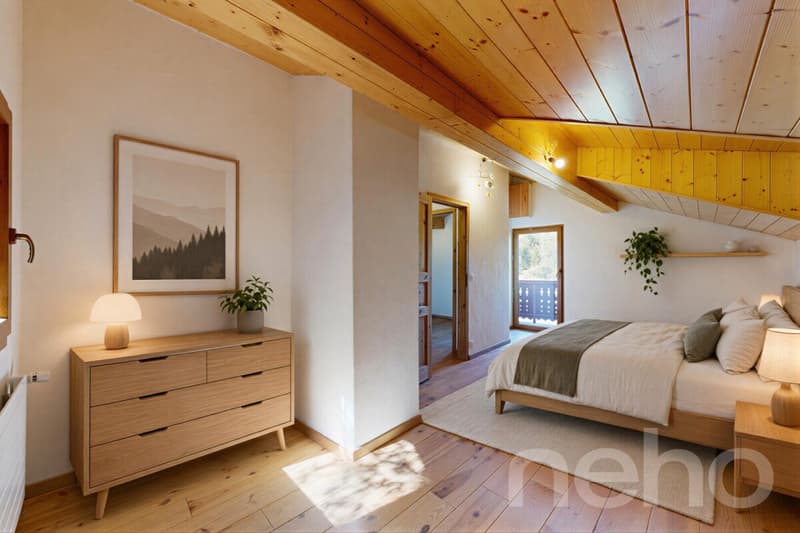 À 3 minutes de Nendaz ? Chalet rénové avec cachet et vue dégagée (9)