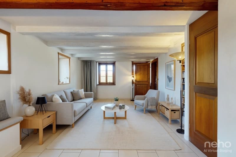 DUPLEX DE CHARME AVEC GRAND POTENTIEL D?AMÉNAGEMENT À SOTTENS (2)