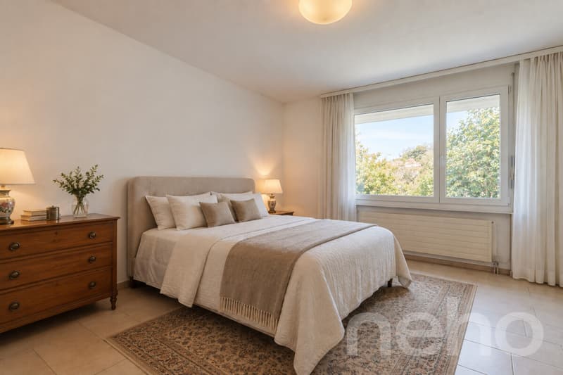 Masterbedroom im Erdgeschoss