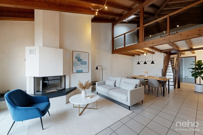 St Blaise: Dernier étage avec vue lac, mezzanine et beaux volumes (3)