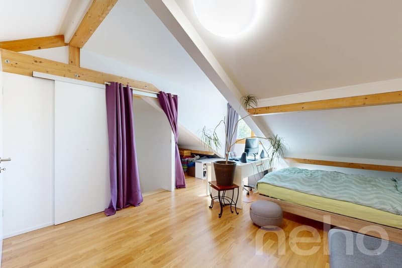 Maison mitoyenne familiale à Bernex avec jardin et beaux volumes (9)
