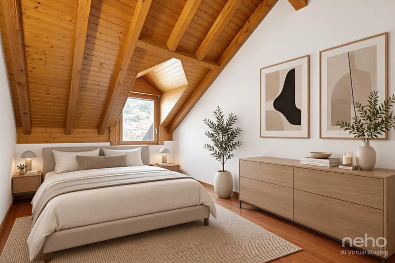 Duplex en attique avec vue lac panoramique à Blonay (7)