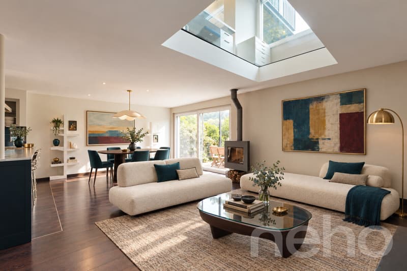 Superbe duplex contemporain : L'espace et le jardin d'une maison (1)