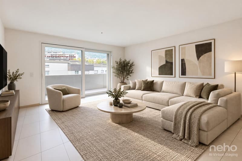 Sion : appartement de 3,5 pièces lumineux avec grand balcon (3)