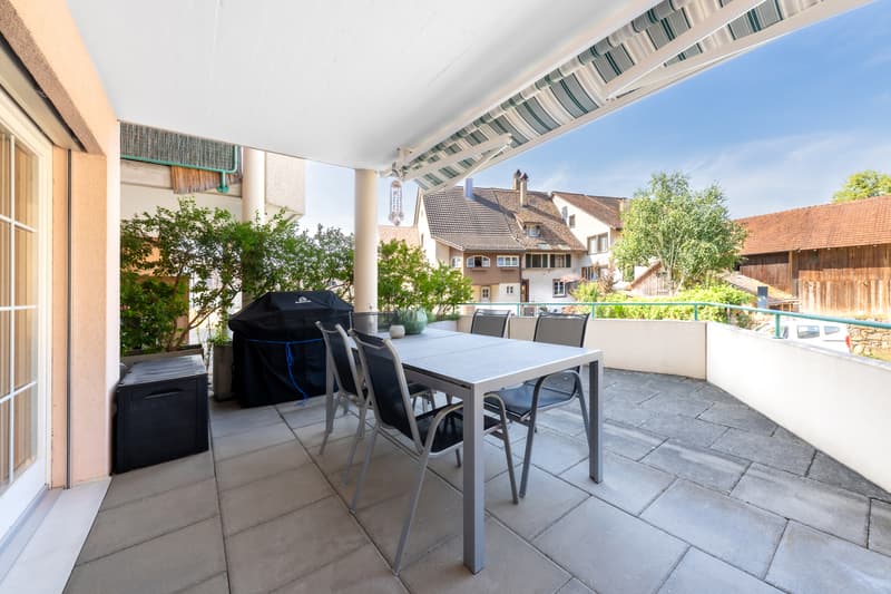 herrliche Sonnen-Terrasse, teils gedeckt