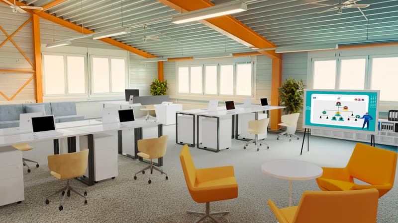 Büro im Loft-Stil und herrliche Sicht auf die Berge (3)