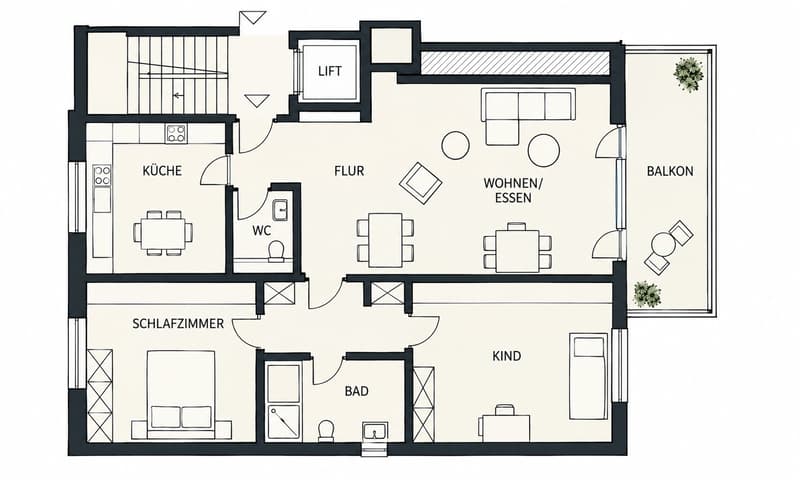 Charmante 3.5-Zimmer-Wohnung mit Balkon zu kaufen (7)