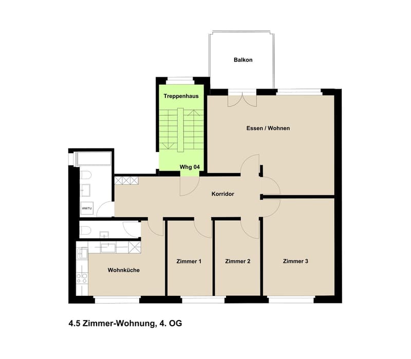 Luxeriöse sanierte 3.5 Zimmer Altbau Wohnung mit Balkon im Zentrum von Herisau (11)