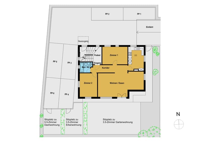 Sonnige 3,5 Zimmer- Garten Wohnung, wohnen wie im Einfamlilienhaus (12)