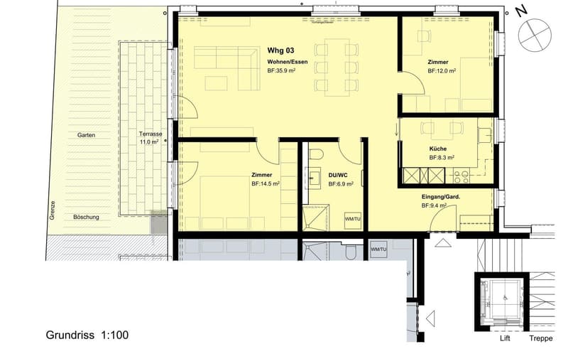 Appartement au rez-de-chaussée avec vue panoramique dans le meilleur emplacement ensoleillé du Zürcher Weinland (14)