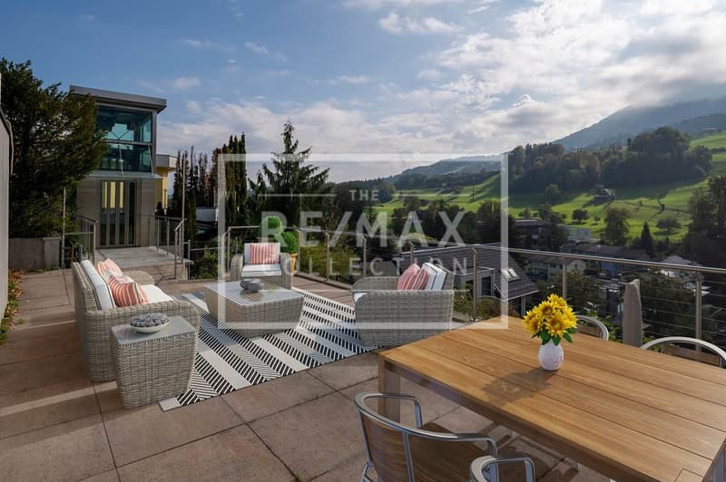 Exklusive 6.5-Zimmer-Terrassen-Wohnung mit herrlicher Aussicht und 5 Garagenplätzen! (1)