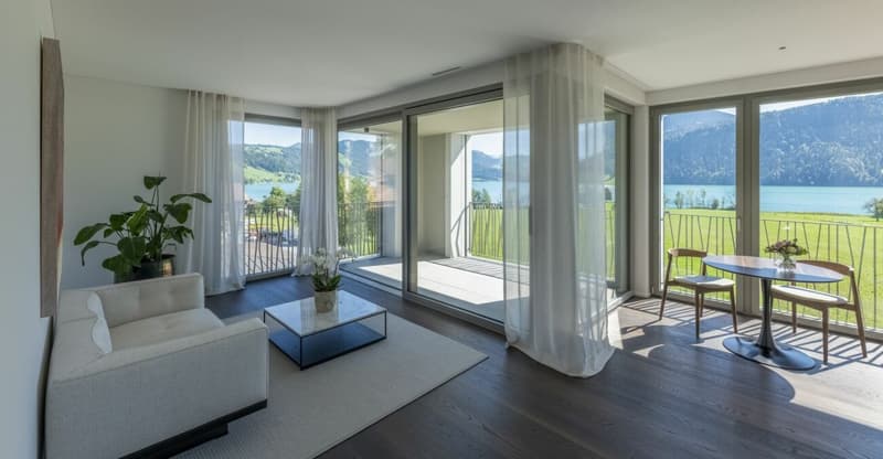 Überbauung Bahnhöfli: Exklusive 3.5 Zimmer Neubauwohnung mit Terrasse & Panoramaaussicht auf den Ägerisee (3)