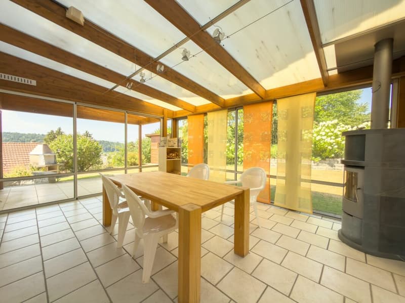 Wintergarten bei Wohnzimmer