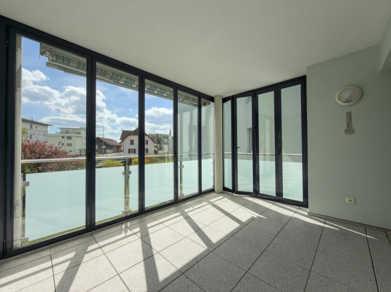 Verglaster Balkon
