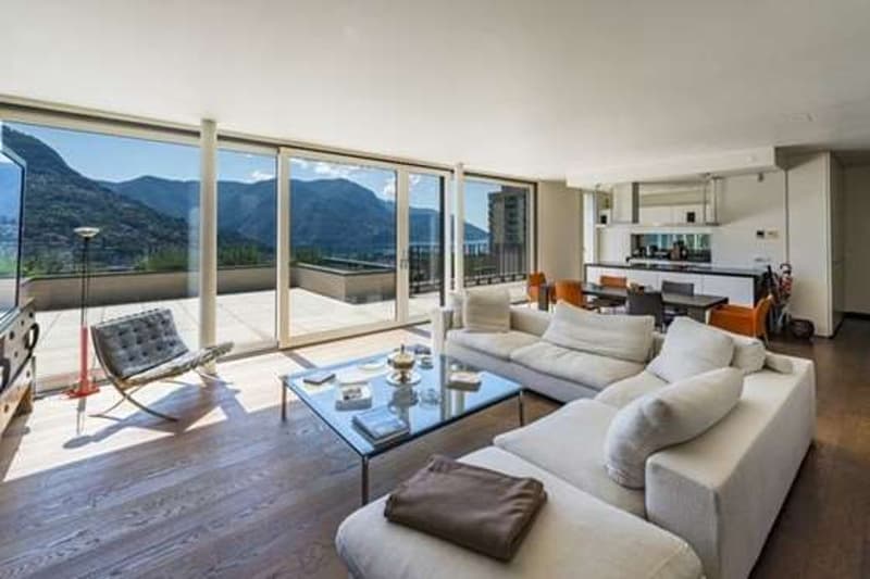 Modern attic with large panoramic terrace and lake view - Lugano (9)