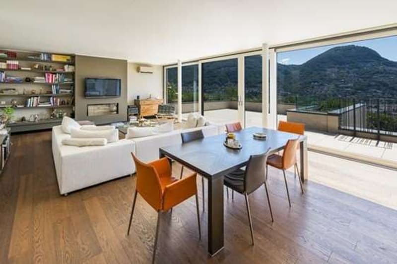 Modern attic with large panoramic terrace and lake view - Lugano (7)